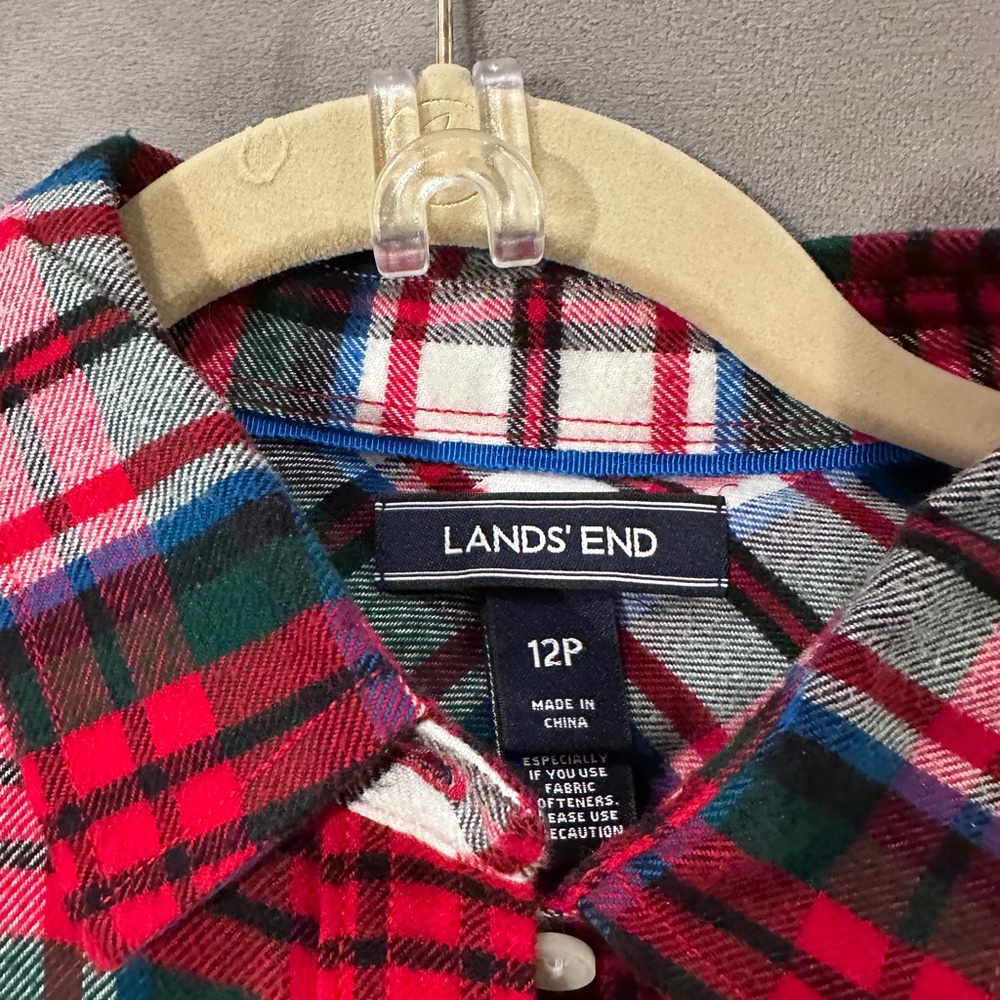 Lands' End Plaid Shirt - Red, Green, Blue